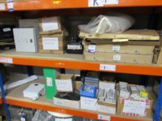 Large quantity of electrical components to four shelves (tyres not included)