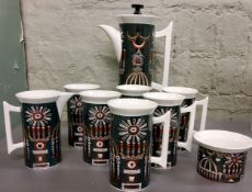 A Portmeirion Magic Garden coffee service, for six,  designed by Susan Williams Ellis, printed marks