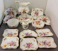 Royal Crown Derby Posies pattern milk jug, trinket dishes, sugar bowl, etc