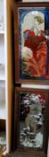 Two reproduction Alphonse Mucha mirrors, Summer and Winter from his Art Nouveau inspired four