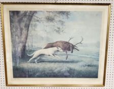 Marla Reeves by & after Irish Wolf Hound (sic) limited edition print no 48/300 signed in pencil to