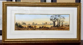 Digby Page (Derby Artist Bn1945) This England signed, titled, watercolour, 18cm x 60cm