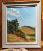 **D. de T Pieze - Togo**? (20th century Impressionist School)  Rolling Hills on a Summers Day
