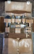 A Mawson, Swan & Morgan, Newcastle, gentleman's silver & white metal mounted travel grooming set