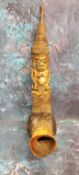 Tribal Art - a novelty figural bone and copper wire work pipe, 36cm long