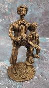 Ray Bradbury, Magic Classics bronze “The Ventriloquist ” signed and dated 1990