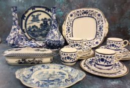 A 19th century Pearlware Boy on a Buffalo pattern plate, c.1800;  a Staffordshire Italian Scenery