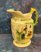 A Crown Devon Fieldings Musical Mug, Llwyn On, in relief with ladies in traditional Welsh dress,