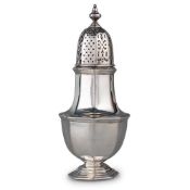 A VICTORIAN BRITANNIA STANDARD SILVER SUGAR CASTER