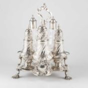 A GEORGE II SILVER WARWICK CRUET