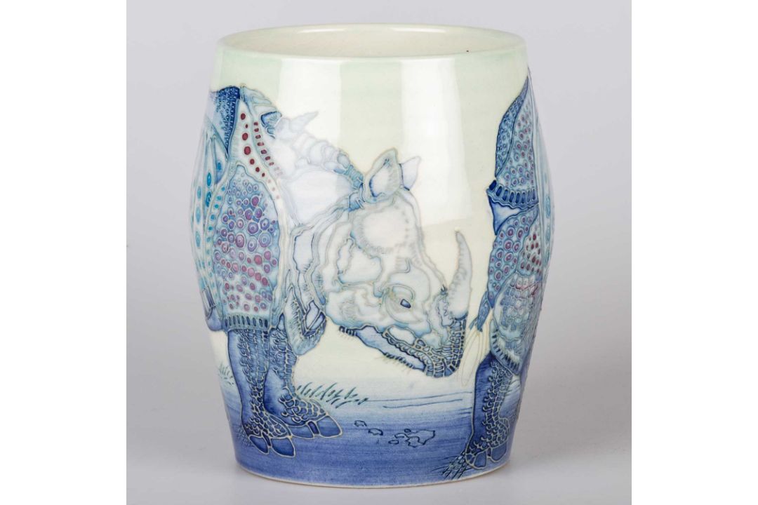 SALLY TUFFIN FOR DENNIS CHINA WORKS, A 'RHINOCEROS' PATTERN VASE - Image 1 of 2