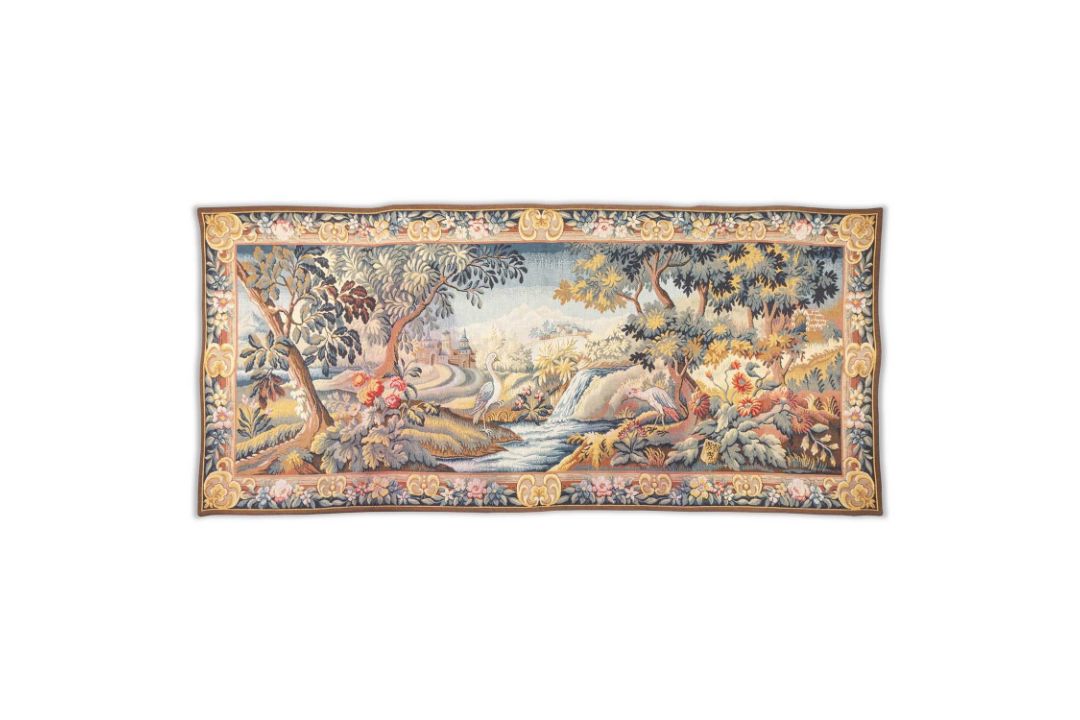 A 20TH CENTURY FRENCH AUBUSSON-TYPE WALL HANGING - Image 1 of 2