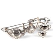 AN ELIZABETH II SILVER MINIATURE FOUR-PIECE TEA AND COFFEE SERVICE
