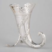 AN EDWARDIAN SILVER VASE