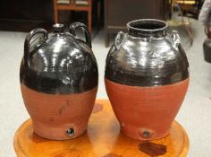 TWO LARGE STONEWARE CROCKS