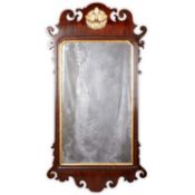 AN 18TH CENTURY WALNUT FRETWORK MIRROR