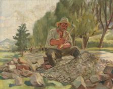 IVAN PETROV IVANOV /1909-1991/ "Quarrying stones"