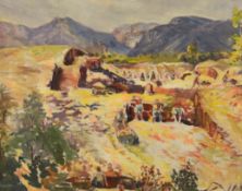 KRUM PANOV /1906-1984/ "Work on a sunny day"
