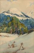 PAVEL NIKOLOV FRANTZALIYSKI /1884-1956/ "Winter mountain landscape"