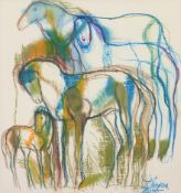 RUMEN DENEV SKORCHEV /1932-2015/ "Composition with horses"