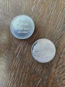 2 vintage swiss of America rolo silver rounds