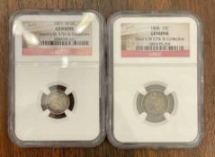 1871 H10C Seated Liberty Half Dime & 1888 10C Seated Liberty Dime