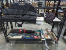both case, rifle cases, bow and arrows etc