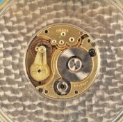 Very large Omega pocket watch "window watch" with 8-day movement, smooth nickel case, D = 140 mm, 