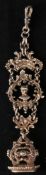 Silver chatelaine with petschaft pendant and Hermes/Mercury bust,