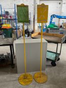 2no. Steel Floor Mounted A4 Signs, 1900mm High