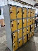 6no. Probe Steel 4 Bank Personnel Lockers, Note: 3no. Keys Present