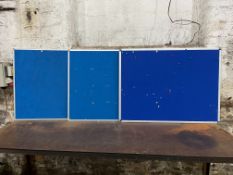 3no. Wall Mounted Notice Boards, 1200 Wide x 900mm High
