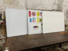 3no. Wall Mounted White Boards, 1200 Wide x 900mm High
