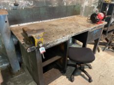 Wooden Framed Work Station 1830 x 1120 x 755mm, Vice & Sealy 6