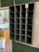 Metal Wall Mounted Pigeon Hole Shelving Unit 605 x 860 x 300mm