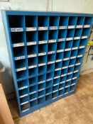 Metal Frame Pigeon Hole Shelving Unit as Lotted, 860 x 1150 x 300mm