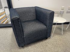 High Sided arm Chair & Side Table as Lotted