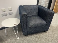 High Sided arm Chair & Side Table as Lotted