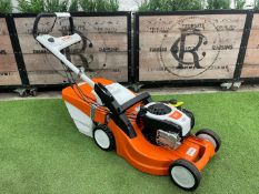 Unused Ex Display Stihl RM 448 VC, Push Lawnmower, Petrol Engine, Please Note Damage To Grass