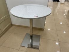 Bespoke Granite Top Poser Table with Chrome Frame 900mm Dia & 1100mm Height, Lot Location: Ground