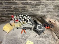 Quantity of Various Workshop Sundries Comprising; 1no. Grease Dispensers, Saws, Silicone & Gun