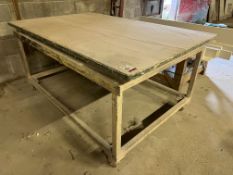 Steel Fabricated Mobile Bench 1960 x 1220 x 920mm, Note: Bench is Sat on Rail Track Wheels, Lot