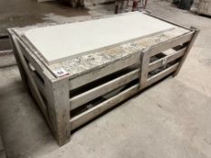 Timber Frame Crate Complete With Made to Measure Marble Top, 1650 x 800 x 600mm, Lot Location: Upper