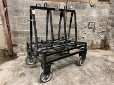 Steel Fabricated A-Frame Trolley with Extendable Supports & Ratchets; 1250 x 80 x 1500mm, Lot