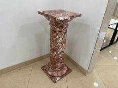 Light Brown Marble Plinth, 400 x 400 x 1030mm, Lot Location: Ground Floor, Please Note: It is the
