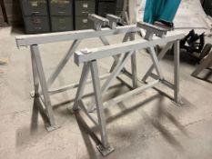 2no. Steel Fabricated Trestles with Retrofitted Rubber Top Welded Attachments, 1230mm Wide, 720mm