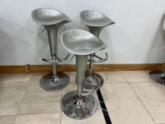 3no. Grey Height Adjustable Stools with Chrome Base, Lot Location: Ground Floor