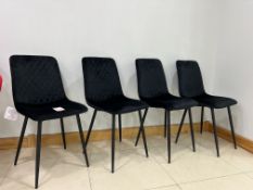 4no. Diamond Stitched Velvet Dining Chairs, Lot Location: Ground Floor