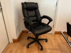 Leatherette Mobile Office Armchair. Lot Location: Office Block - Shed 1. Please Note: It is the