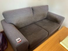 Grey Fabric 2-Seater Sofa as Lotted. Lot Location: Office Block - Shed 1. Please Note: It is the